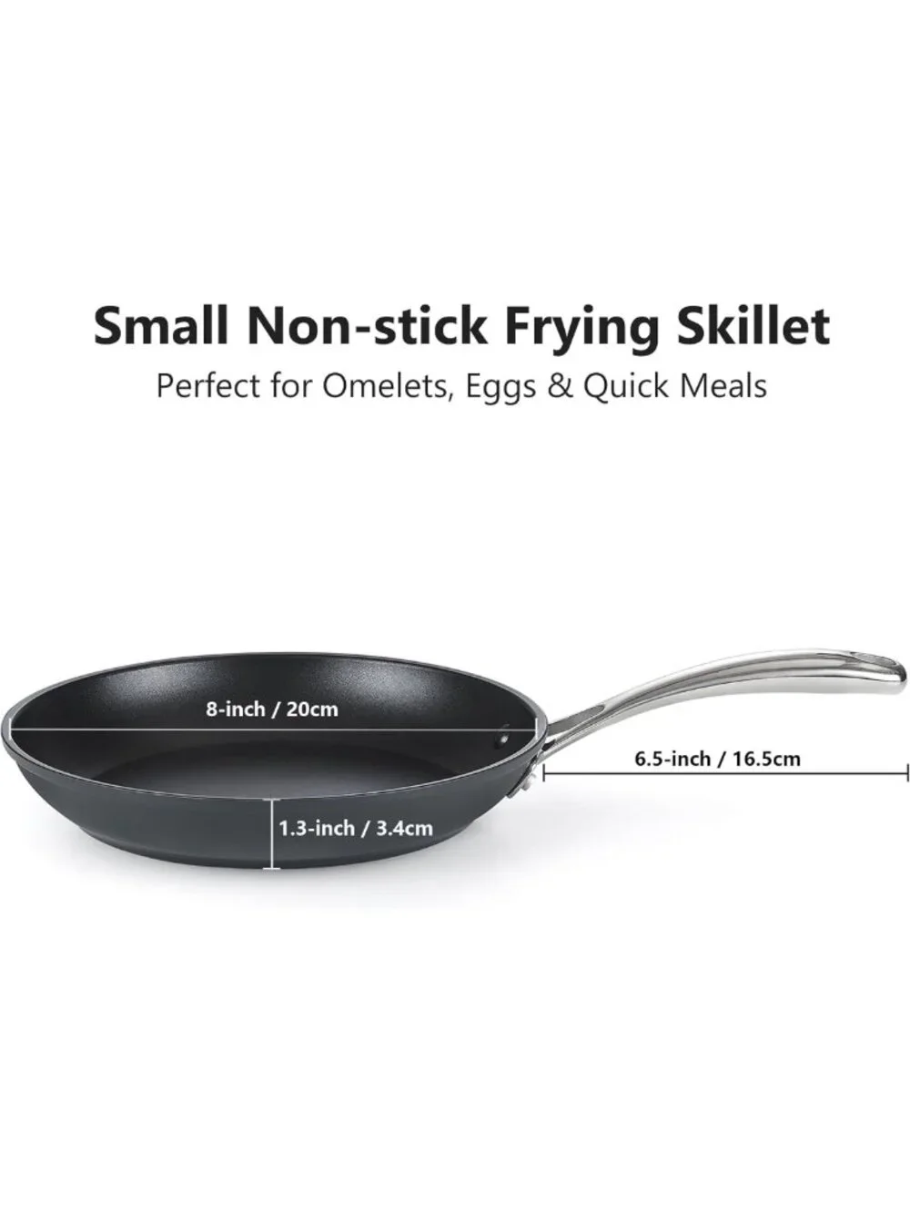 Classic 8-Inch Hard Anodized Nonstick Frying Pan - Durable & Easy to Clean